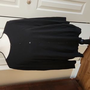 Talbott,  Women's Sweater,  Black, button up, cardigan 3/4 length sleeves